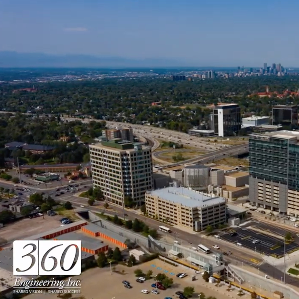 aerial drone view of city