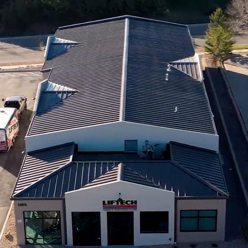 drone view of Liftech building